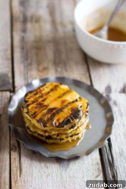 Grilled Pineapple with brown sugar butter. Perfection all summer long with only 3 ingredients! #Grilled Pineapple with brown sugar butter. Perfection all summer long with only 3 ingredients! ohsweetbasil.com_-4