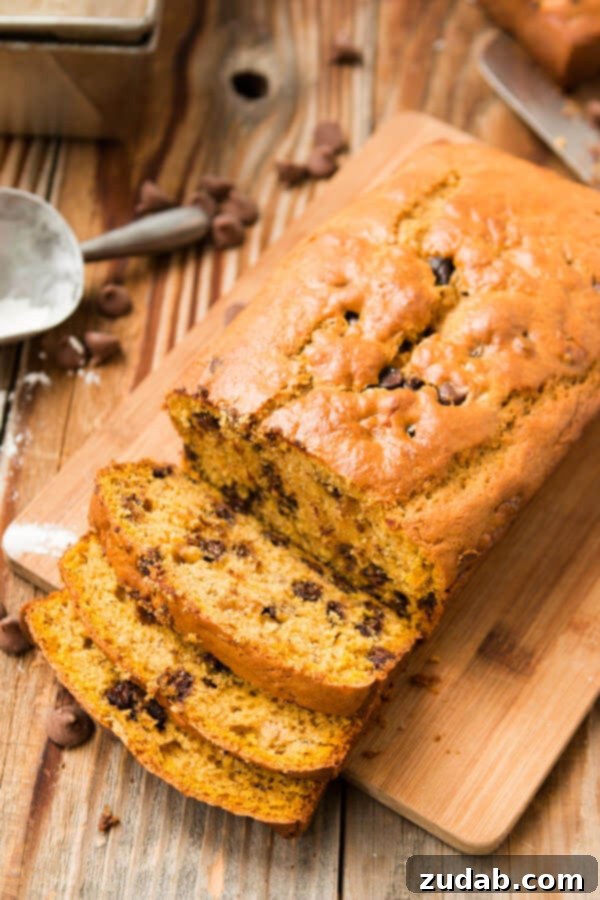 Delicious Pumpkin Banana Bread with Chocolate Chips, a perfect autumn treat