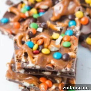 M&M Salted Caramel Pretzel Bark Recipe