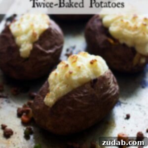 Shepherd's Pie Stuffed Twice Baked Potatoes 2 Shepherd's Pie Twice Baked Potatoes, featured in recipe card.