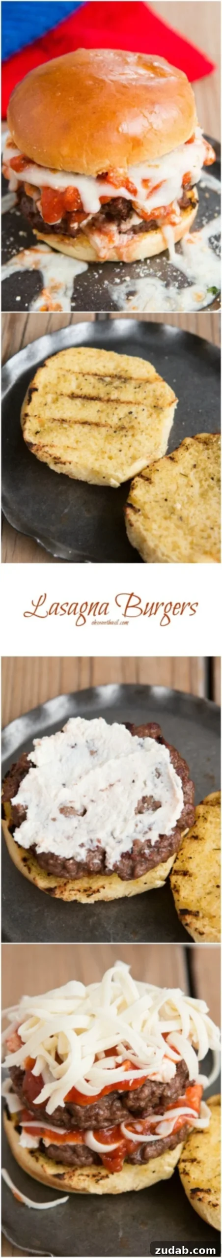 Fusion Lasagna Burger 4 Experience the tropical delight of a Teriyaki Pina Colada Burger, a sweet and savory fusion perfect for summer BBQs. Find the recipe on ohsweetbasil.com.