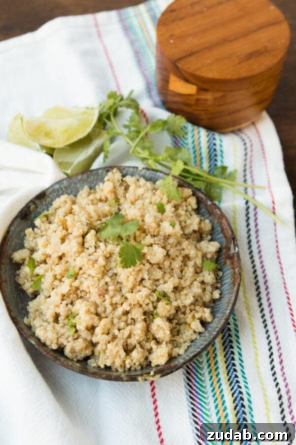 Cilantro Lime Quinoa, a healthy and easy Mexican side dish recipe