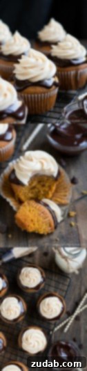 Spiced Pumpkin Cupcakes Smothered in Chocolate 4 Chocolate Covered Pumpkin Cupcakes