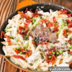 Quick and Creamy Sausage Alfredo Pasta 2 Easy Sausage Alfredo Pasta ohsweetbasil.com
