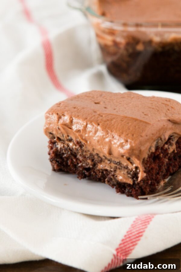 Easy One-Bowl Wacky Chocolate Cake: Vegan & Dairy-Free Indulgence An incredibly moist wacky chocolate cake, baked in one pan without eggs or dairy, topped with luscious chocolate frosting.
