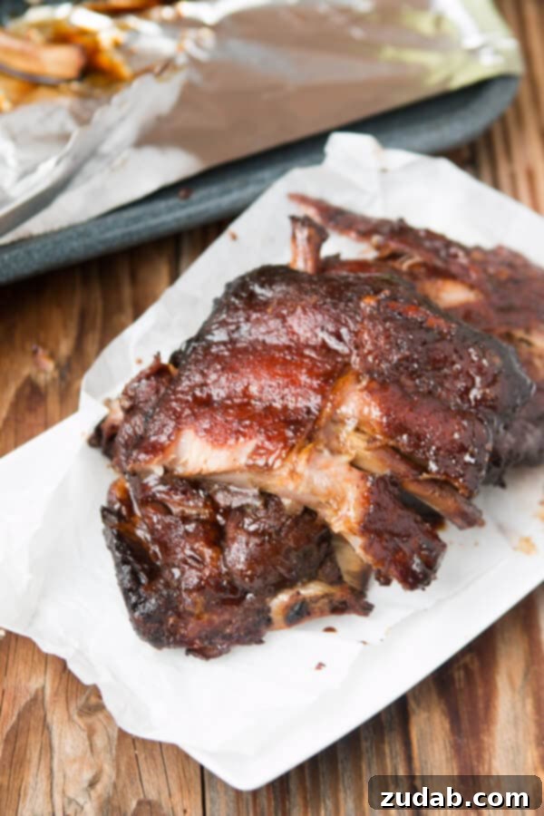 Blackberry Hoisin Glazed Ribs 6 We loooove these slow cooker asian sticky ribs ohsweetbasil.com