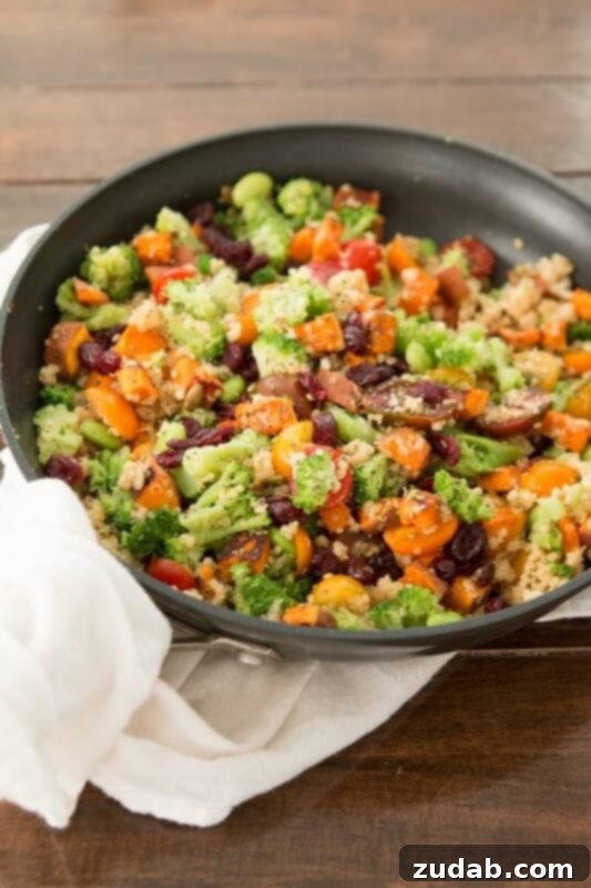 Cowboy Caviar Quinoa Recipe Video 5 A colorful Vegetarian Quinoa Skillet, packed with vegetables and healthy quinoa, making for a quick and satisfying meal.