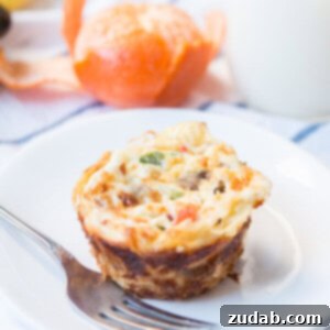 Delicious eggs in a nest baked in shredded potato cups.