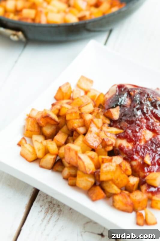 Crispy Ranch Roasted Potatoes 8 Golden-brown pan-fried potatoes in a cast iron skillet.