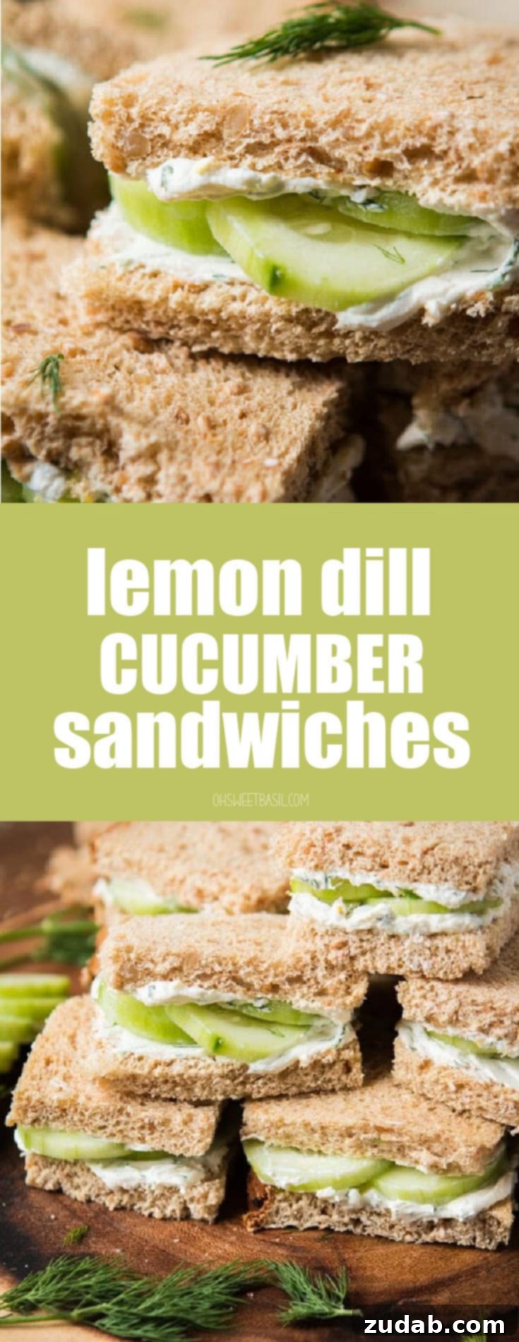 Refreshing Lemon Dill Cucumber Sandwiches 2 The best lemon dill cucumber sandwiches I've ever had added a touch of Greek yogurt to the spread. Try this awesome tea sandwich recipe at your next party!