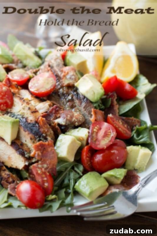 Teriyaki Chicken Salad: Effortlessly Delicious 5 An irresistible BLT salad featuring marinated steak and chicken, crispy bacon, creamy avocados, fresh tomatoes, and the best cilantro dressing.