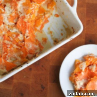 Sweet Potato and Butternut Squash Gratin ohsweetbasil.com