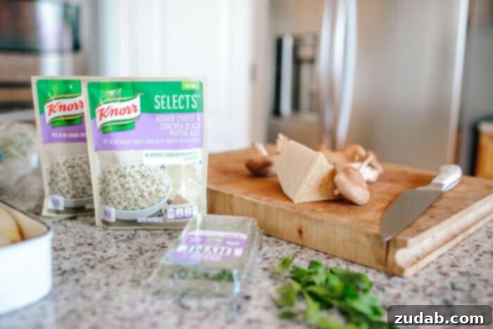 Creamy Winter Asiago Rice 11 Knorr Selects rice packets for convenient and flavorful holiday meal preparation