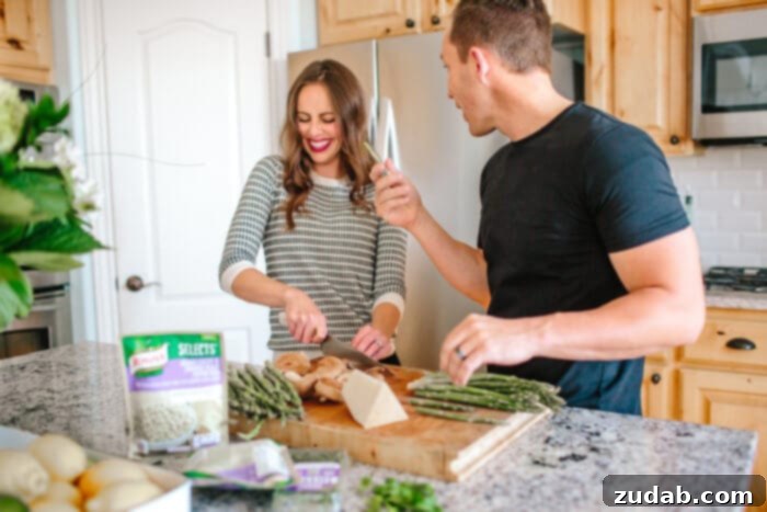 Creamy Winter Asiago Rice 9 Cooking as husband and wife, enjoying making delicious food together
