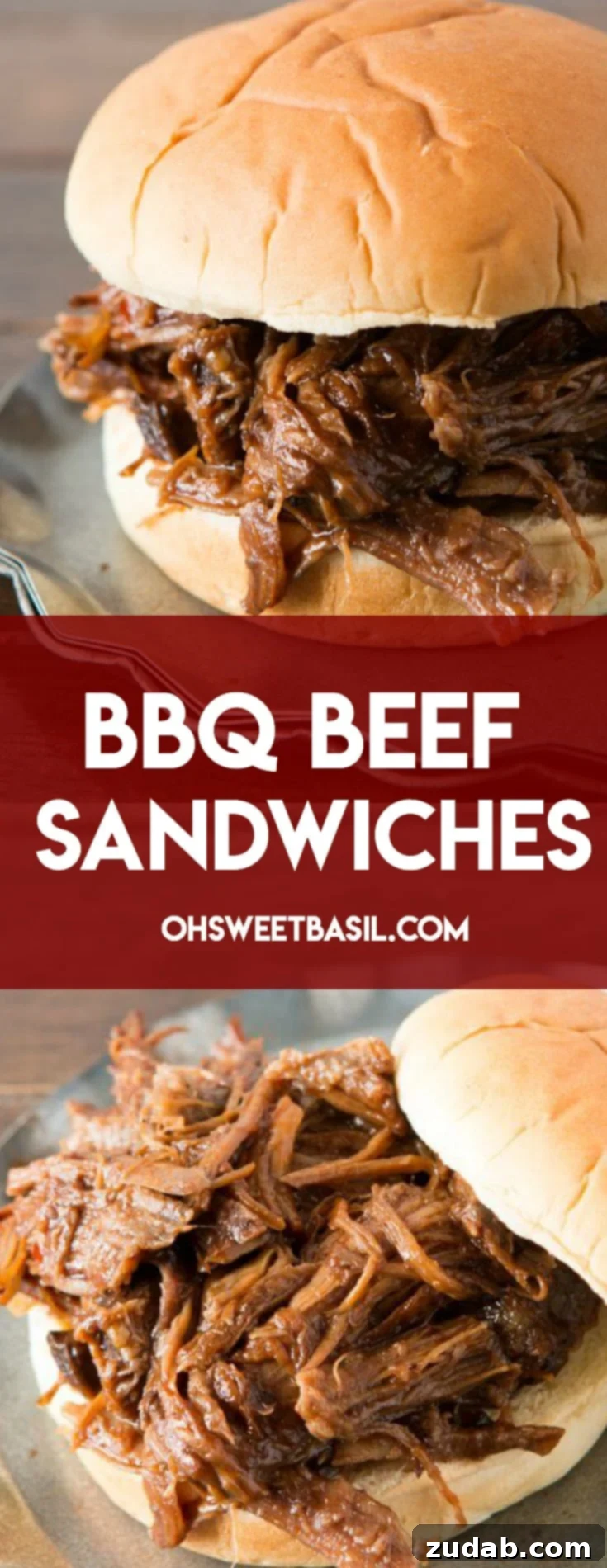 Tender Slow Cooker BBQ Beef Sandwiches 3 A delicious slow cooker BBQ shredded beef sandwich with a root beer twist