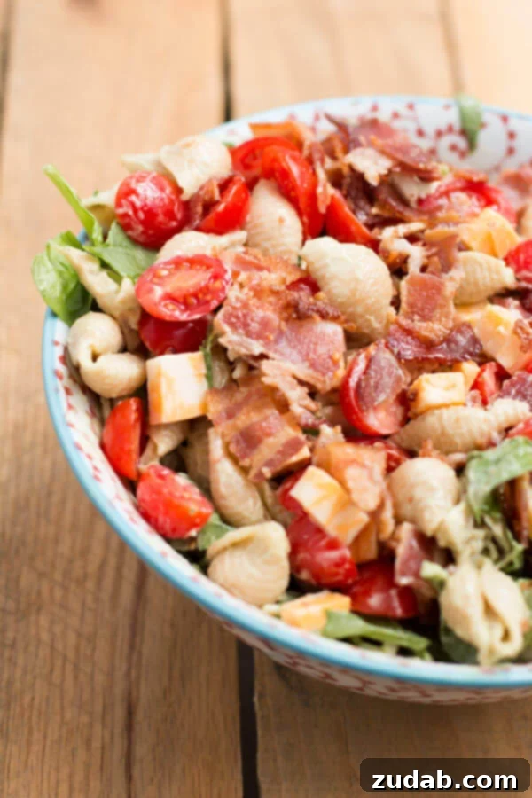 Zesty Farfalle Chicken Salad 3 A favorite summer recipe! California Club Pasta Salad ohsweetbasil.com
