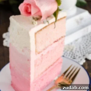 A beautifully decorated Ombre Strawberry Cake.