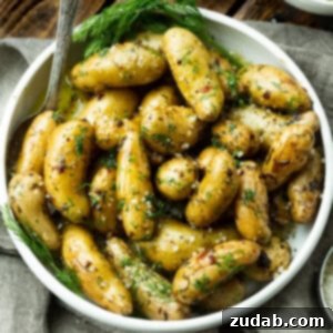 Braised Garlic Dill Fingerling Potatoes