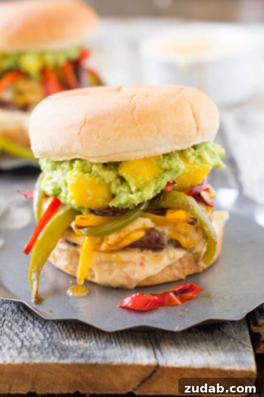 The Mar a Lago Turkey Burger Oprah Loves 5 The ultimate burger: mango guacamole, sauteed peppers, sweet chili lime mayo and melty cheese
