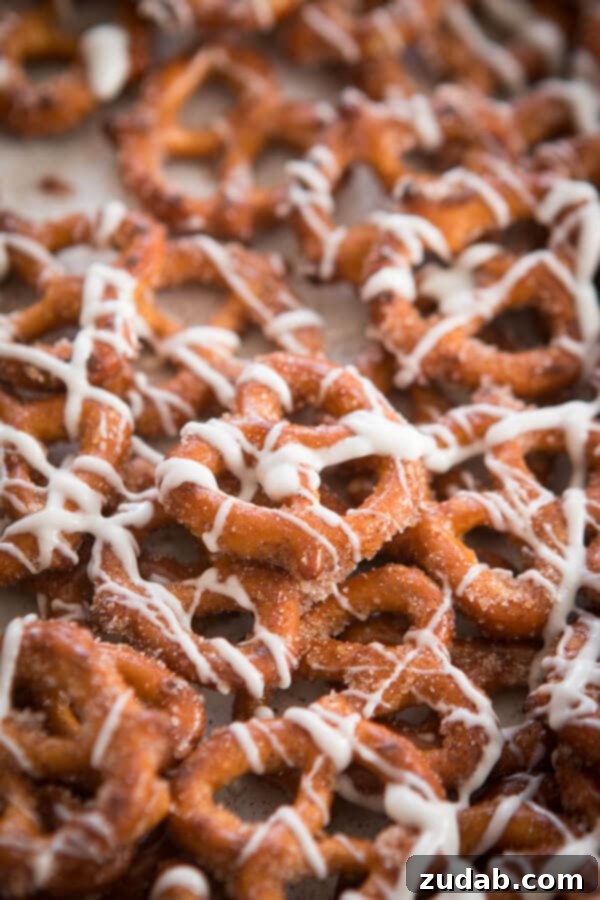 Cinnamon sugar pretzels are one of our all time favorite snacks or treats. Adults and kids cannot stay out of the bowl. Trust me! A bowl overflowing with crispy cinnamon sugar pretzels, a guaranteed hit at any gathering. ohsweetbasil.com