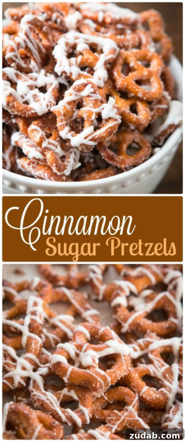 Easy 4-Ingredient Cinnamon Sugar Pretzels 9 Cinnamon sugar pretzels are one of our all time favorite snacks or treats. Adults and kids cannot stay out of the bowl. Trust me! ohsweetbasil.com