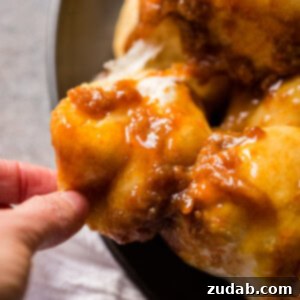 Mom's Sticky Buns with a rich butterscotch-caramel glaze.