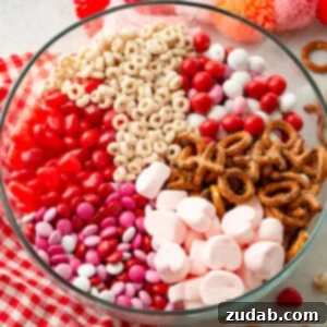 5-Minute Valentine's Treat Mix 8 A vibrant and sweet 5-Minute Valentine's Snack Mix, perfect for sharing love.