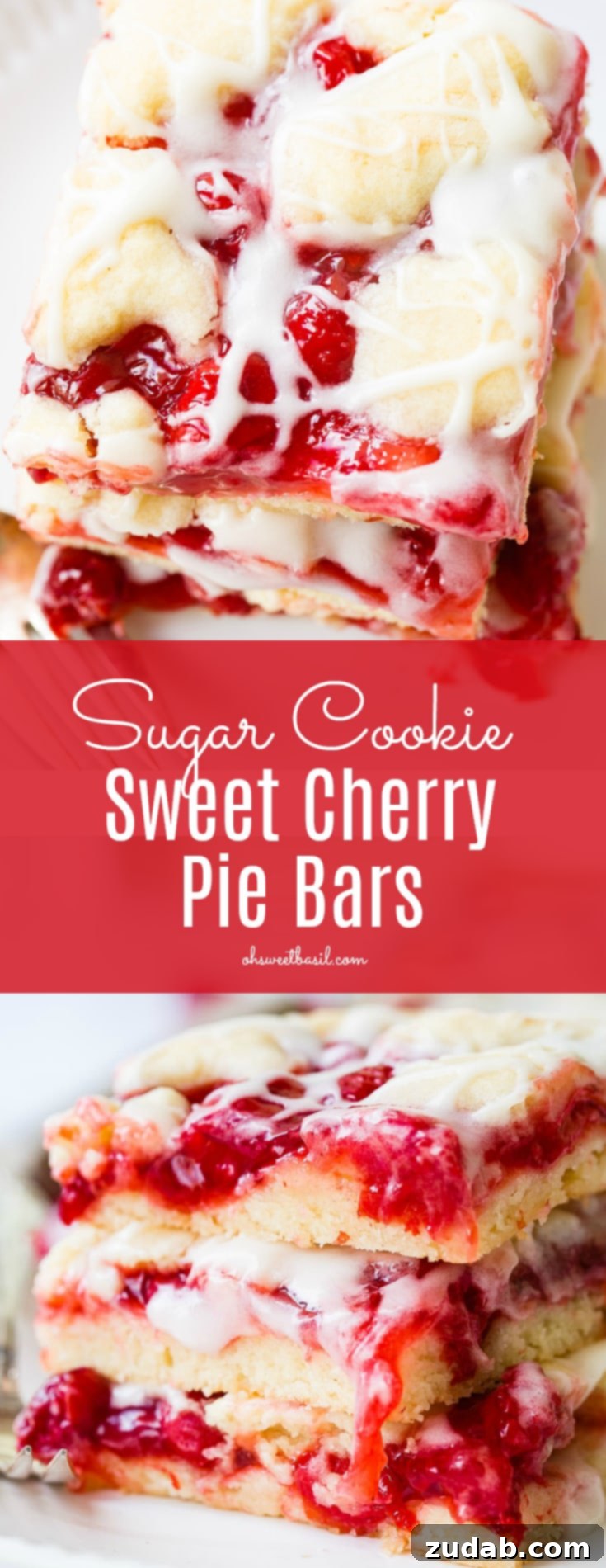 Sweet Cherry Sugar Cookie Bars 10 A large sheet pan filled with freshly baked and glazed cherry pie bars, ready to be sliced and served.