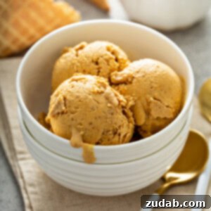 Decadent Pumpkin Ice Cream 2 A scoop of the best Pumpkin Pie Ice Cream in a cone