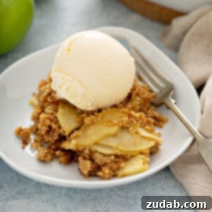 A small image of the finished Apple Brown Betty dessert.
