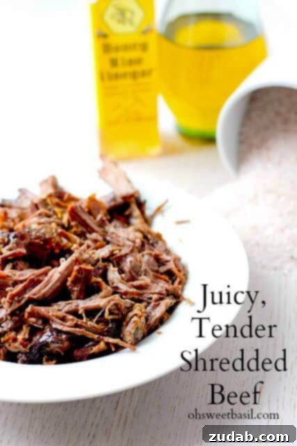Easy Slow Cooker Shredded Beef: A Family Favorite for Meal Prep Versatile shredded beef cooked to perfection, ideal for family dinners and creative leftover meals
