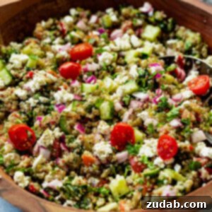 A vibrant Mediterranean Quinoa Bowl, ready to serve