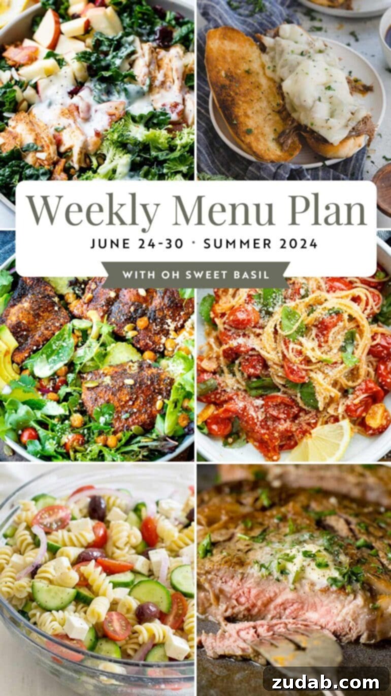 Weekly Menu Plan June 24 to June 30 2 Weekly Menu Plan for June 24 - June 30