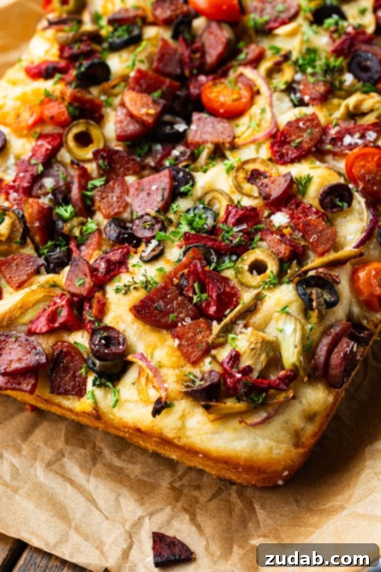 Antipasto Focaccia Delight 2 Antipasto Focaccia Bread