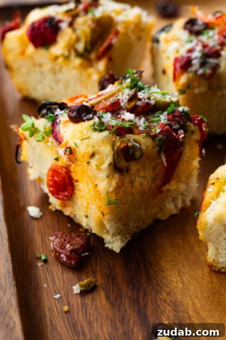 Antipasto Focaccia Delight 6 Slice of Antipasto Focaccia Bread