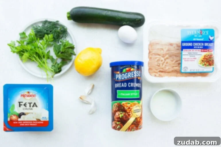 Herb-Infused Greek Chicken Meatballs 4 Ingredients for Greek Chicken Meatballs