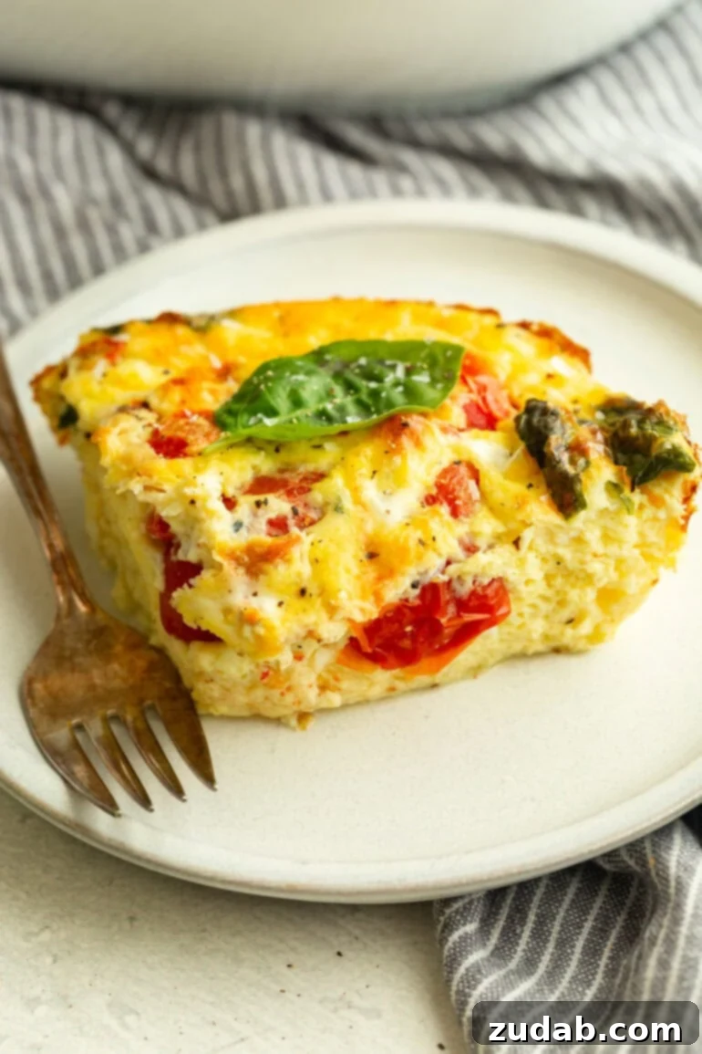 High-Protein Cottage Cheese & Egg Breakfast Bake 2 Fluffy Cottage Cheese Egg Bake with Basil and Tomatoes