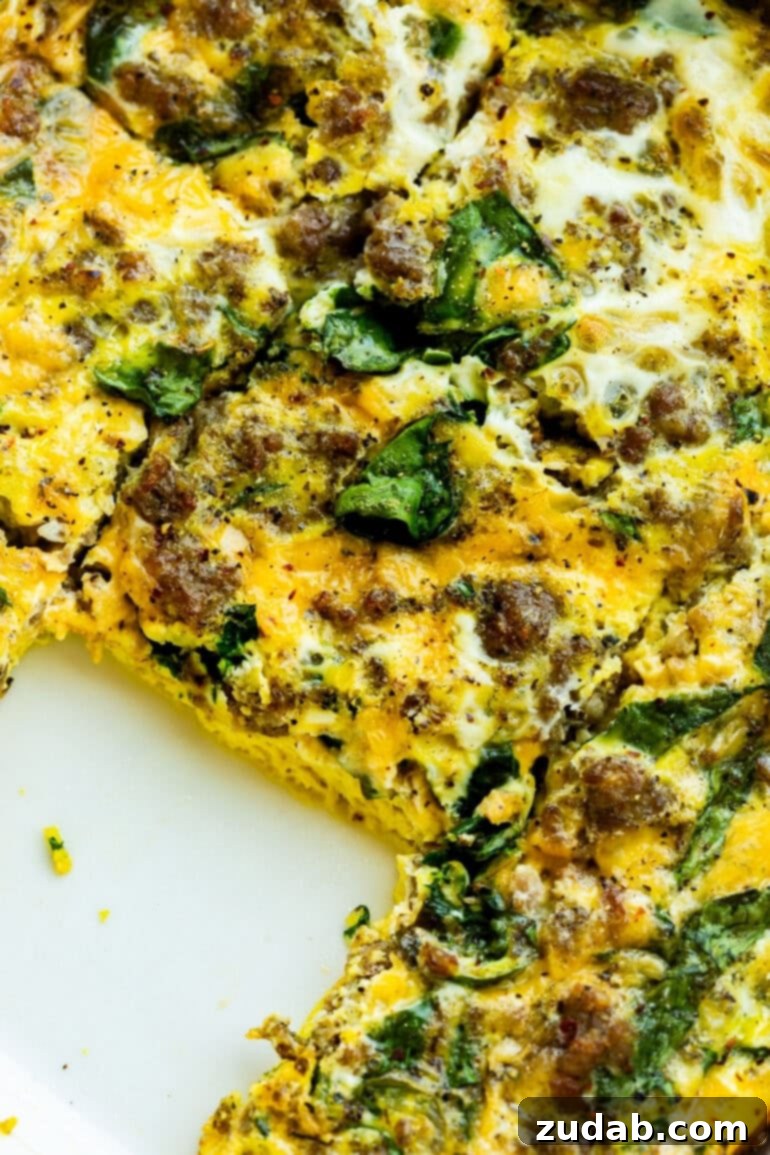 Savory Spinach, Sausage, and Egg Bake 4 Sausage and Egg Casserole Serving Dish