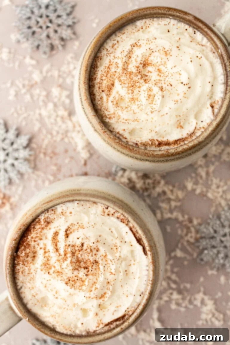 Snowman Soup: A Hug in a Mug for the Holidays 3 Two mugs of warm white hot chocolate