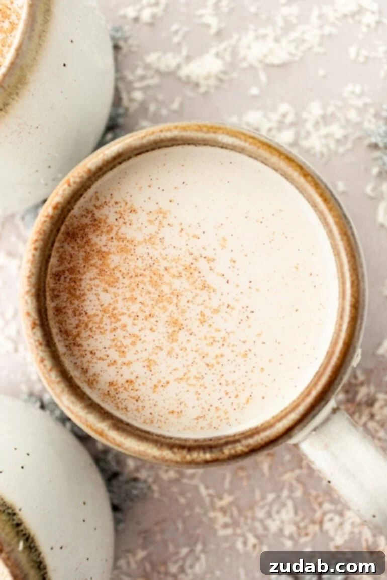 Snowman Soup: A Hug in a Mug for the Holidays 4 A mug of warm vanilla milk topped with cinnamon