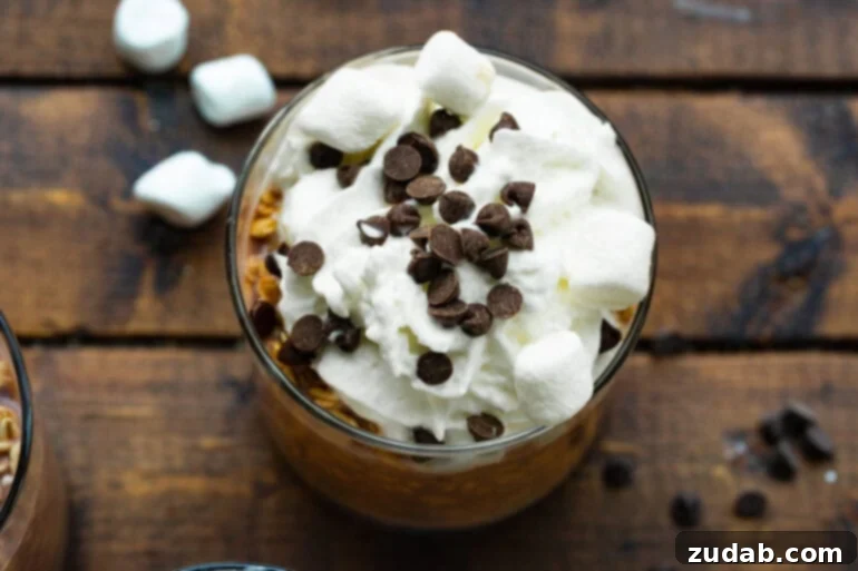 Hot Chocolate Dream Oats 3 Chocolate Overnight Oats in a glass jar