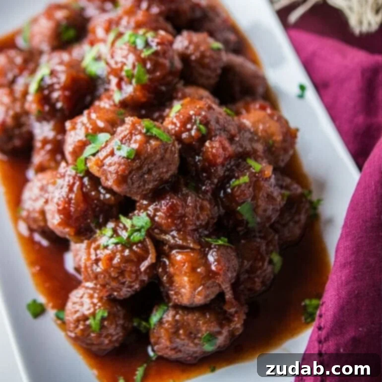 Grape Jelly Slow Cooker Meatballs