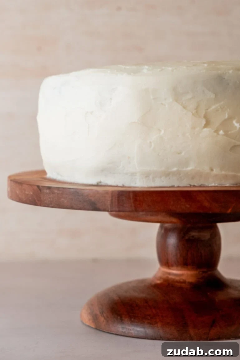 From Box to Bliss: Elevating Simple Chocolate Cake 19 Applying a crumb coat to the cake.