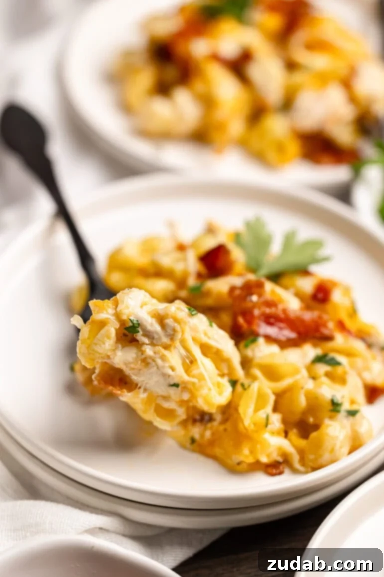 Ultimate Chicken Bacon Ranch Casserole 13 Chicken Bacon Ranch Casserole on a Plate
