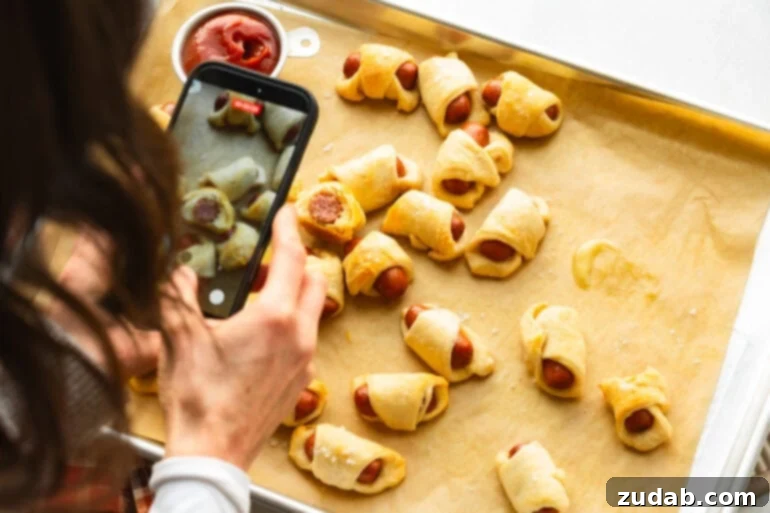 Pigs in a Blanket: A Savory Bite-Sized Delight 6 Lil smokies pigs in a blanket photoshoot