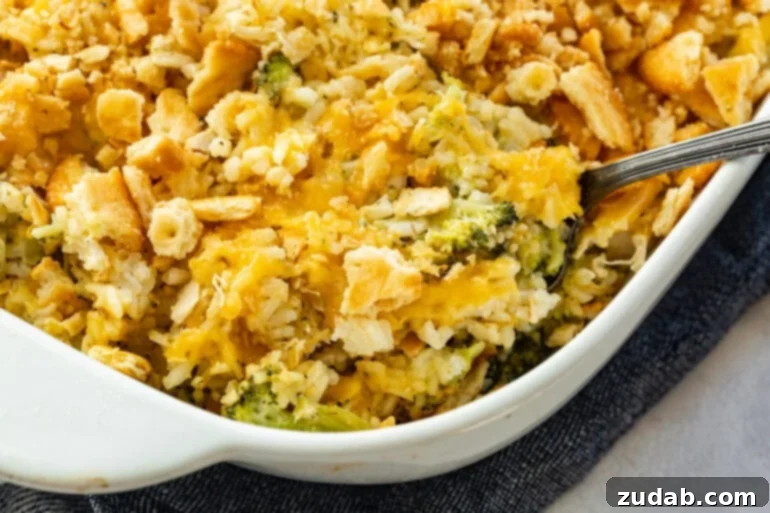 Effortless Chicken Broccoli Rice Bake 2 Chicken Broccoli Rice Casserole topped with Ritz crackers