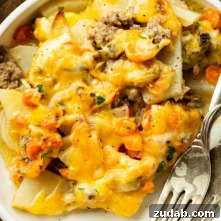 Cheesy Ground Beef and Potato Casserole