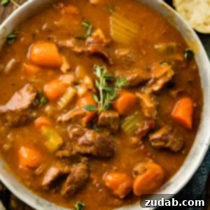 St Patrick's Day Delights Sweet to Savory 2 A rich Irish beef stew, loaded with tender beef and chunky vegetables, perfect for a cozy St. Patrick's Day dinner.