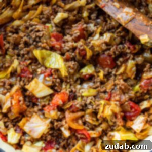 St Patrick's Day Delights Sweet to Savory 5 A plate full of juicy ground beef and cabbage, an easy and flavorful Irish-inspired meal.