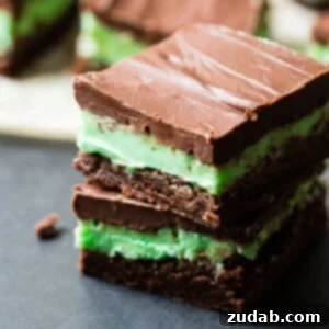 St Patrick's Day Delights Sweet to Savory 9 Fudgy chocolate brownies topped with a cool, vibrant mint layer.